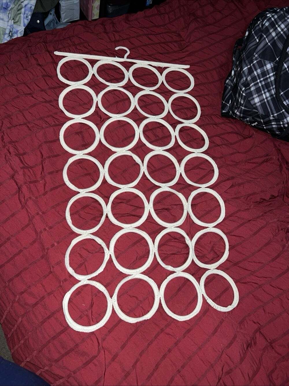 IKEA 28 Ring Komplement Ivory Macrame Multi Hanger Scarf Holder